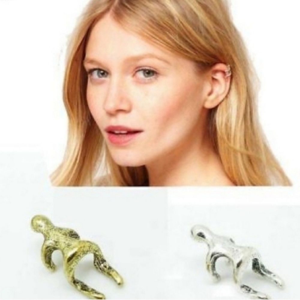 Ear Hugger Ear Cuff- silver tone
